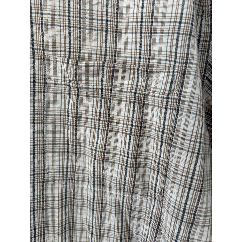 *NORTHCREST* Neutral Plaid asual Button Down Men's Size Large 100% Cotton - Picture 4 of 5